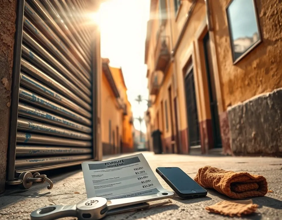 Puerta de garaje enrollable en Barcelona con herramientas y presupuesto, buscando los mejores precios para la reparacion.