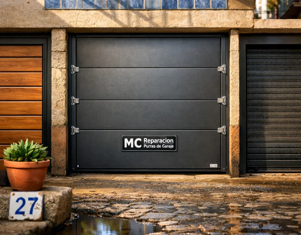 Alley en Barcelona con tres puertas de garaje: acero, madera y aluminio. Cuales son las puertas de garaje mas fiables en Barcelona.