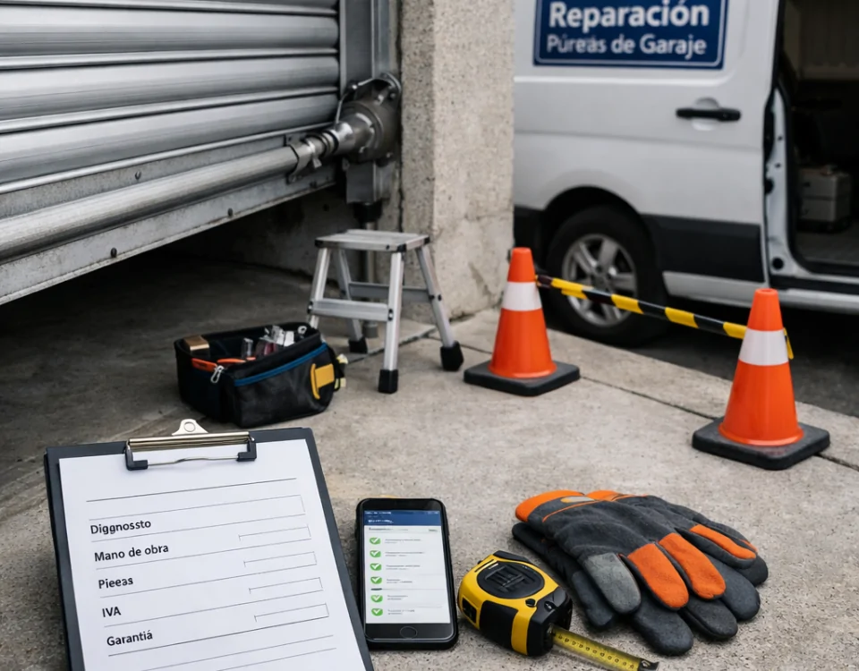 Cual es el servicio mas economico para reparar puertas de garaje enrollables en Madrid: presupuesto y herramientas