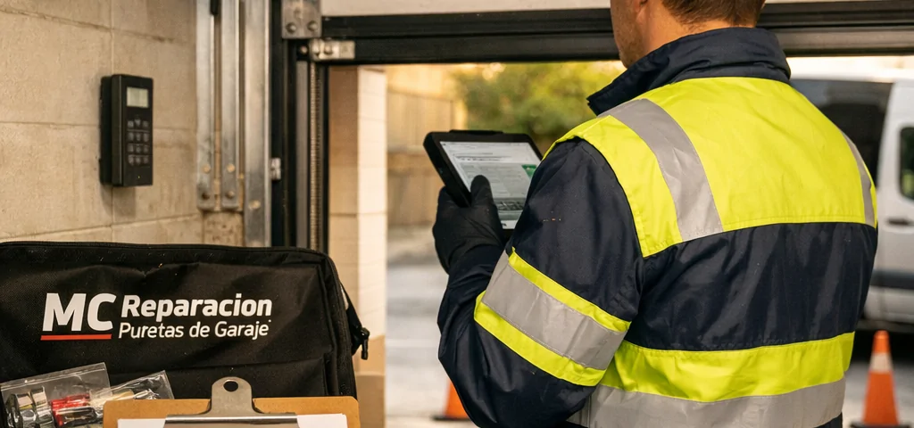 Quien ofrece el servicio mas rapido para mantenimiento de puertas de garaje en Madrid: técnico revisa garaje
